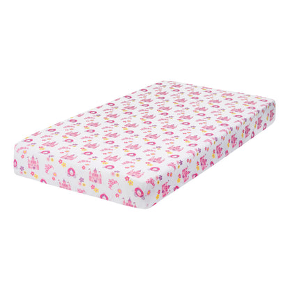 Everyday Kids 2 Pack Fitted Girls Crib Sheet - Princess/Lavender