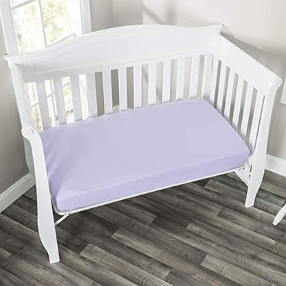 Everyday Kids 2 Pack Fitted Girls Crib Sheet - Princess/Lavender