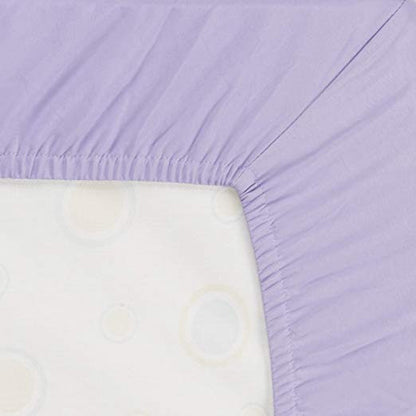 Everyday Kids 2 Pack Fitted Girls Crib Sheet - Princess/Lavender