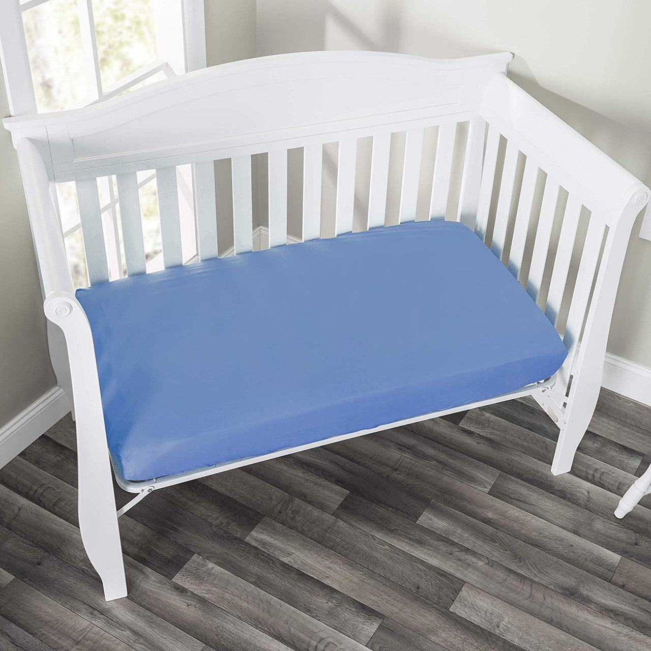 Everyday Kids 2 Pack Fitted Boys Crib Sheet - Train/Light Blue