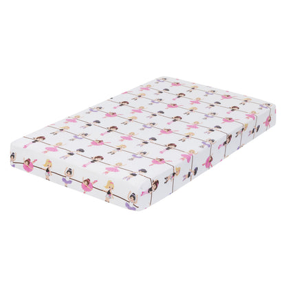 Everyday Kids 2 Pack Fitted Girls Crib Sheet -Ballerina/Pink