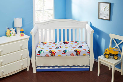 EVERYDAY KIDS 2 Pack Fitted Boys Crib Sheet - Construction/Gold