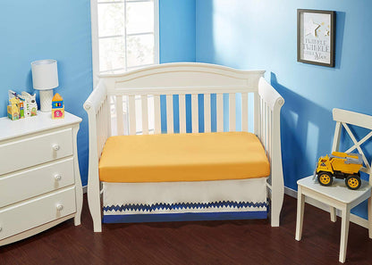 EVERYDAY KIDS 2 Pack Fitted Boys Crib Sheet - Construction/Gold