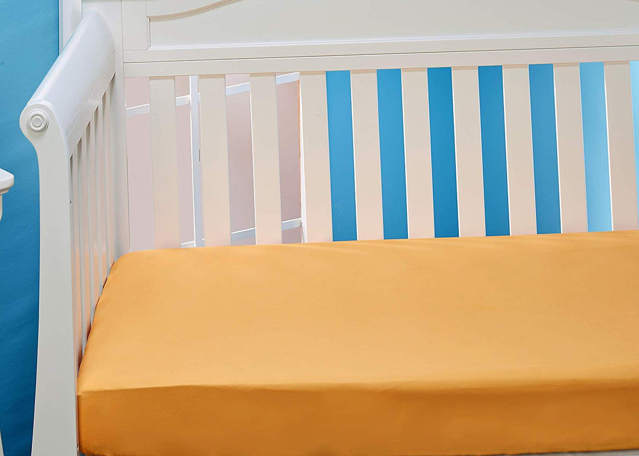 EVERYDAY KIDS 2 Pack Fitted Boys Crib Sheet - Construction/Gold
