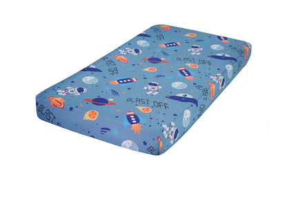 EVERYDAY KIDS 2-Pack Fitted Boys Crib Sheet - Space/White