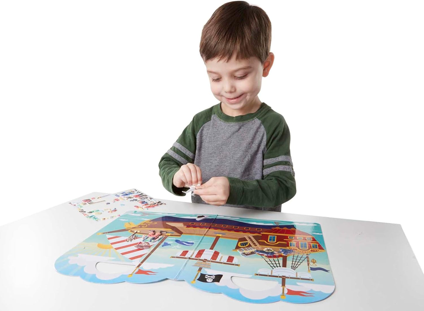 Melissa & Doug Puffy Sticker Activity Book – Pirates, 51 Reusable Stickers Travel Activity Book for Kids