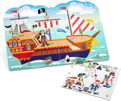 Melissa & Doug Puffy Sticker Activity Book – Pirates, 51 Reusable Stickers Travel Activity Book for Kids
