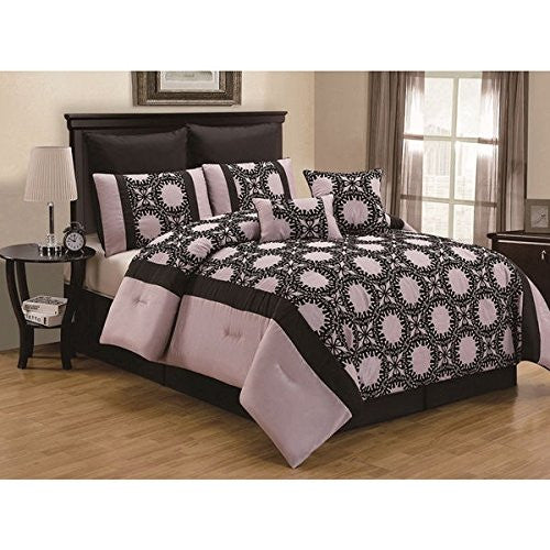 Ambreena Flocking 8-piece Comforter Set (Cal King)