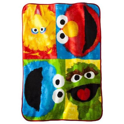 Sesame Street Color Block Buddies Super Plush Throw Blanket