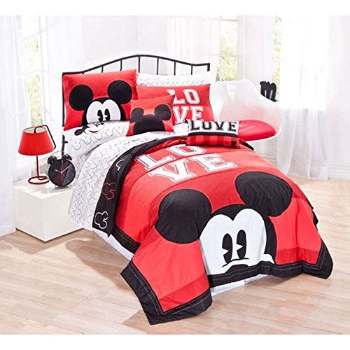 Disney Mickey Classic "Luv" Quilt Set, Full/Queen