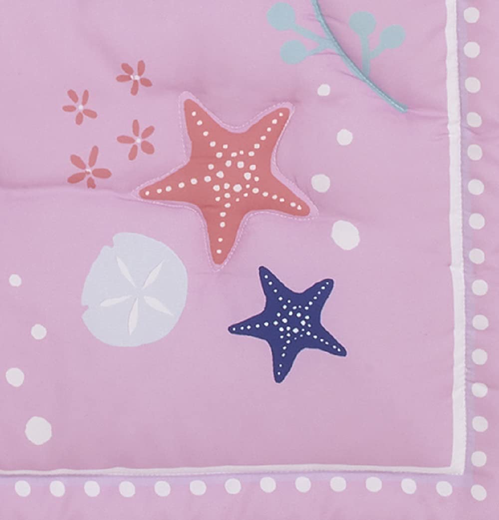Disney The Little Mermaid Ariel 3-Piece Toddler Bedding Set, Comforter and Fitted Sheets, Pink