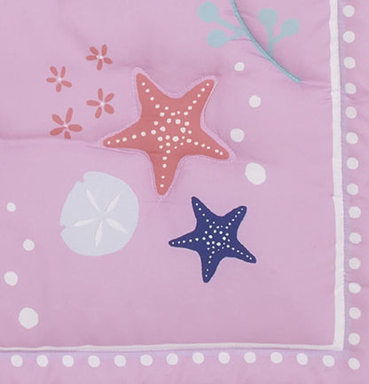 Disney The Little Mermaid Ariel 3-Piece Toddler Bedding Set, Comforter and Fitted Sheets, Pink