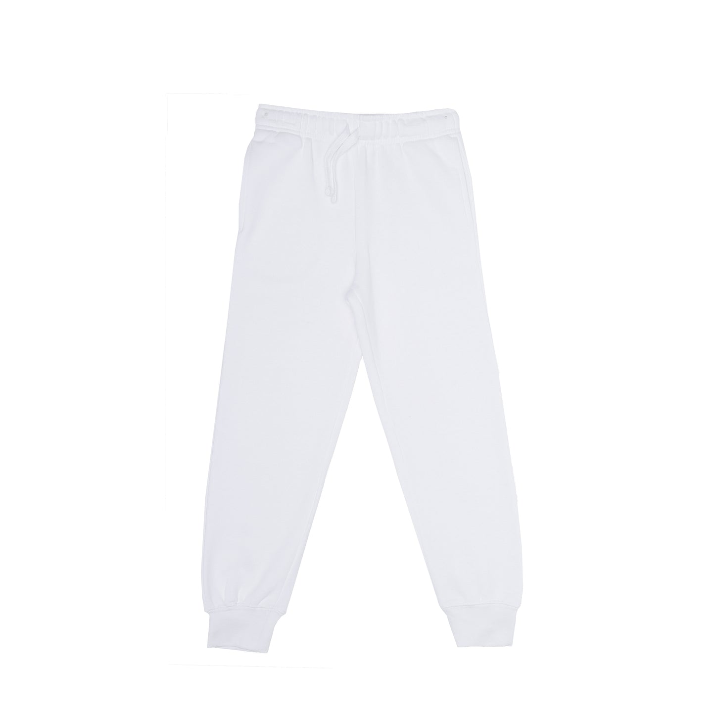 EVERYDAY KIDS Boys White Cotton Fleece Sweatpant Joggers with Pockets