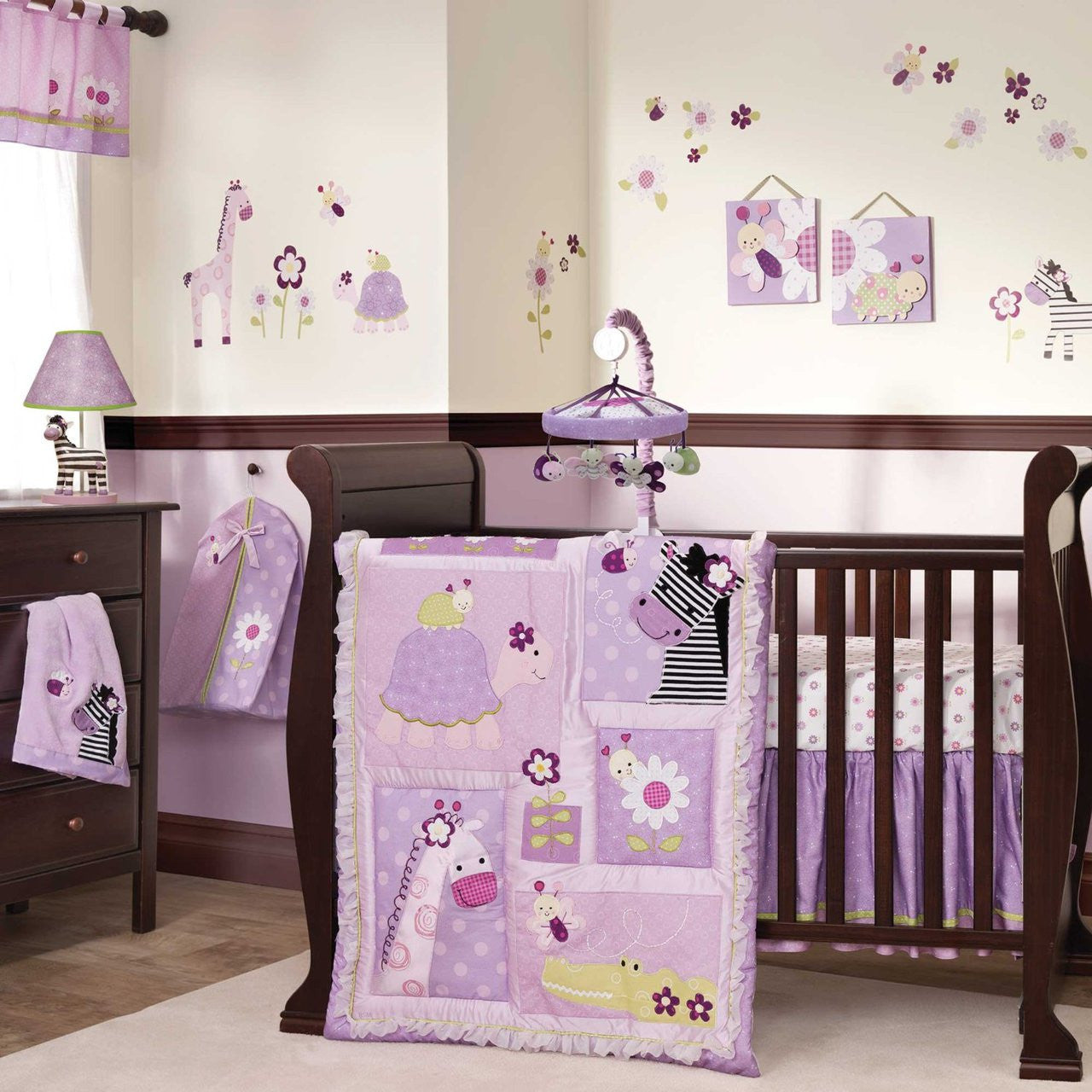 Lambs & Ivy Garden Safari 5pc Crib Bedding Set