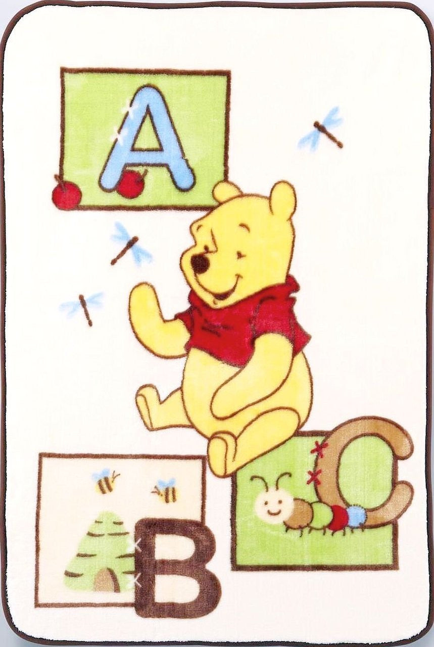 Winnie The Pooh Throw Baby Blanket - Luxury Plush Ivory