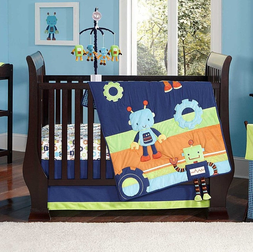 Baby Bots 4 Piece Baby Crib Bedding Set by Nojo