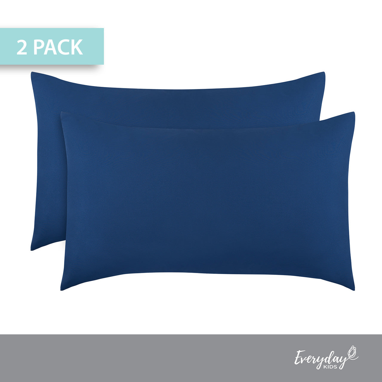 Everyday Kids 2-Pack Toddler Travel Pillowcases - Solid Navy