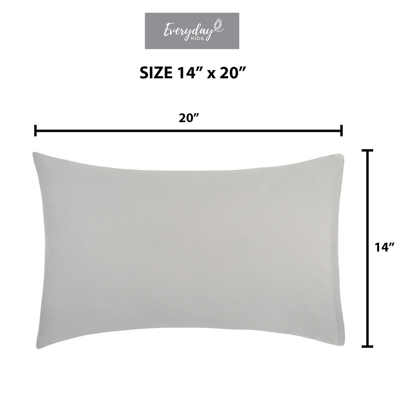 Everyday Kids 2-Pack Toddler Travel Pillowcases - Solid Grey