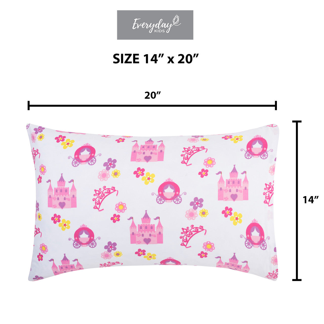 EVERYDAY KIDS 2-Pack Toddler Travel Pillowcases - Princess Storyland