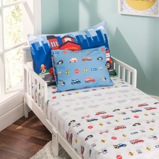 EVERYDAY KIDS 2-Pack Toddler Travel Pillowcases - Fire, Police and Rescue