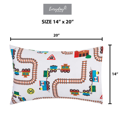 EVERYDAY KIDS 2-Pack Toddler Travel Pillowcases - Choo Choo Train