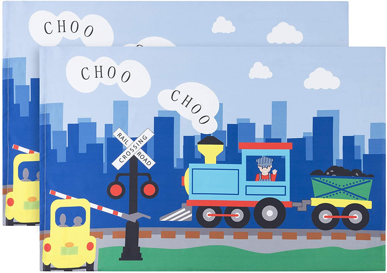 EVERYDAY KIDS Train 2 Pack Pillowcase Set