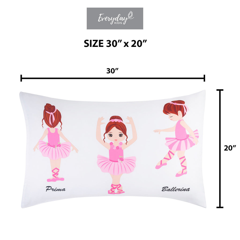 EVERYDAY KIDS Ballerina 2 Pack Pillowcase Set