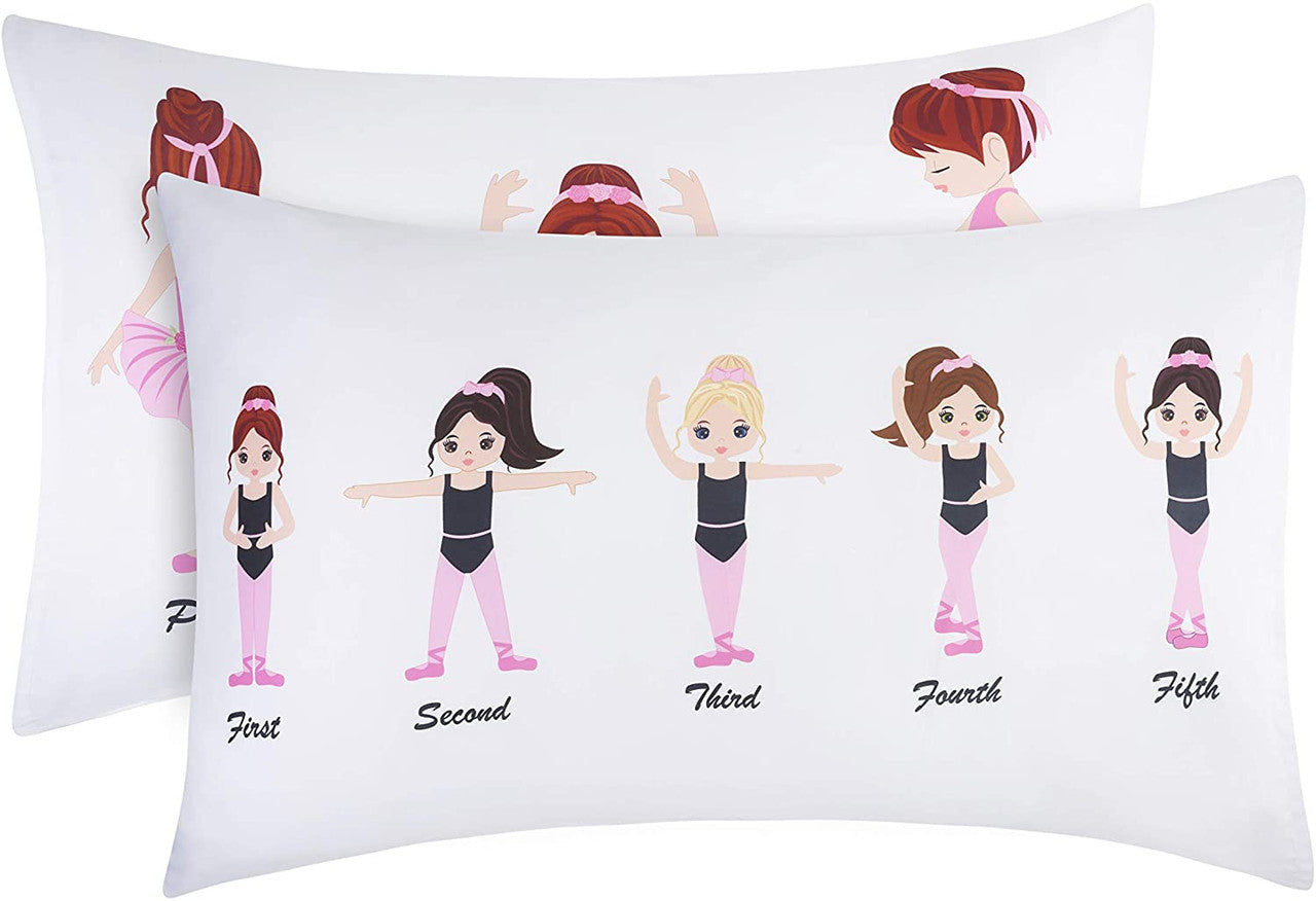 EVERYDAY KIDS Ballerina 2 Pack Pillowcase Set