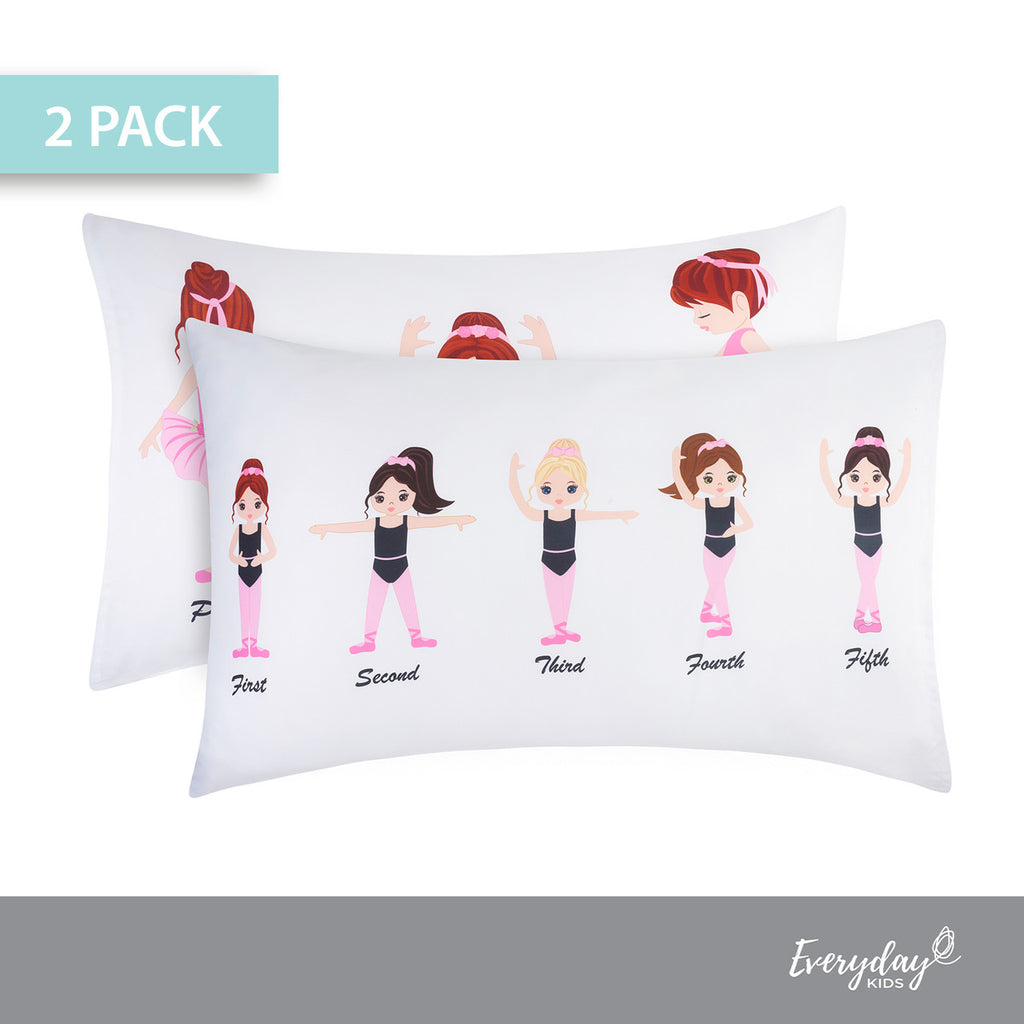 EVERYDAY KIDS Ballerina 2 Pack Pillowcase Set