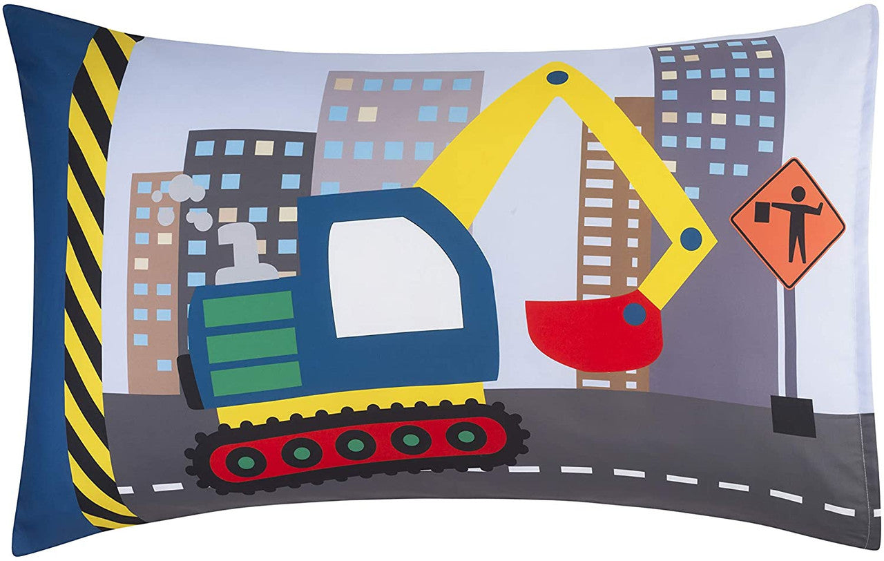 EVERYDAY KIDS Construction 2 Pack Pillowcase Set