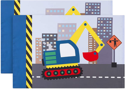 EVERYDAY KIDS Construction 2 Pack Pillowcase Set