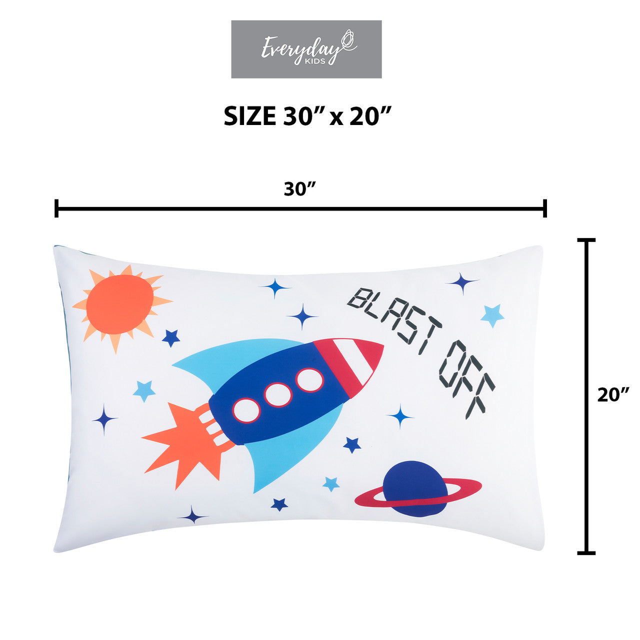 EVERYDAY KIDS Space 2 Pack Pillowcase Set
