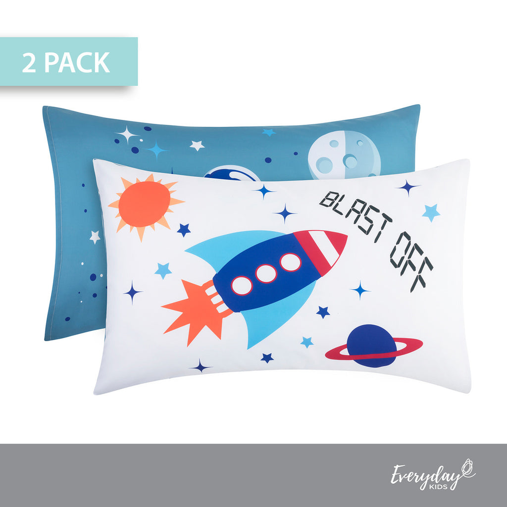 EVERYDAY KIDS Space 2 Pack Pillowcase Set