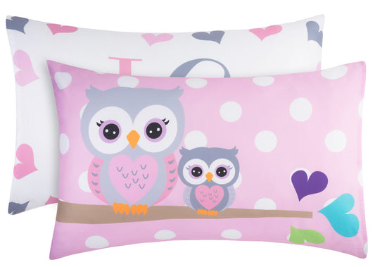 EVERYDAY KIDS 2-Pack Standard Size Pillowcases - Woodland Owls