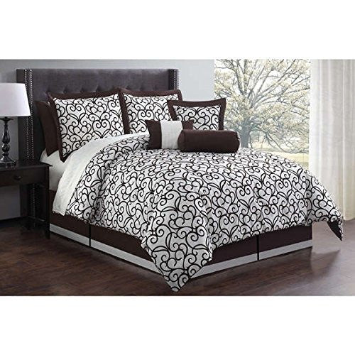 Zina Chocolate 11-piece Bed in a Bag with Sheet Set (Cal King)