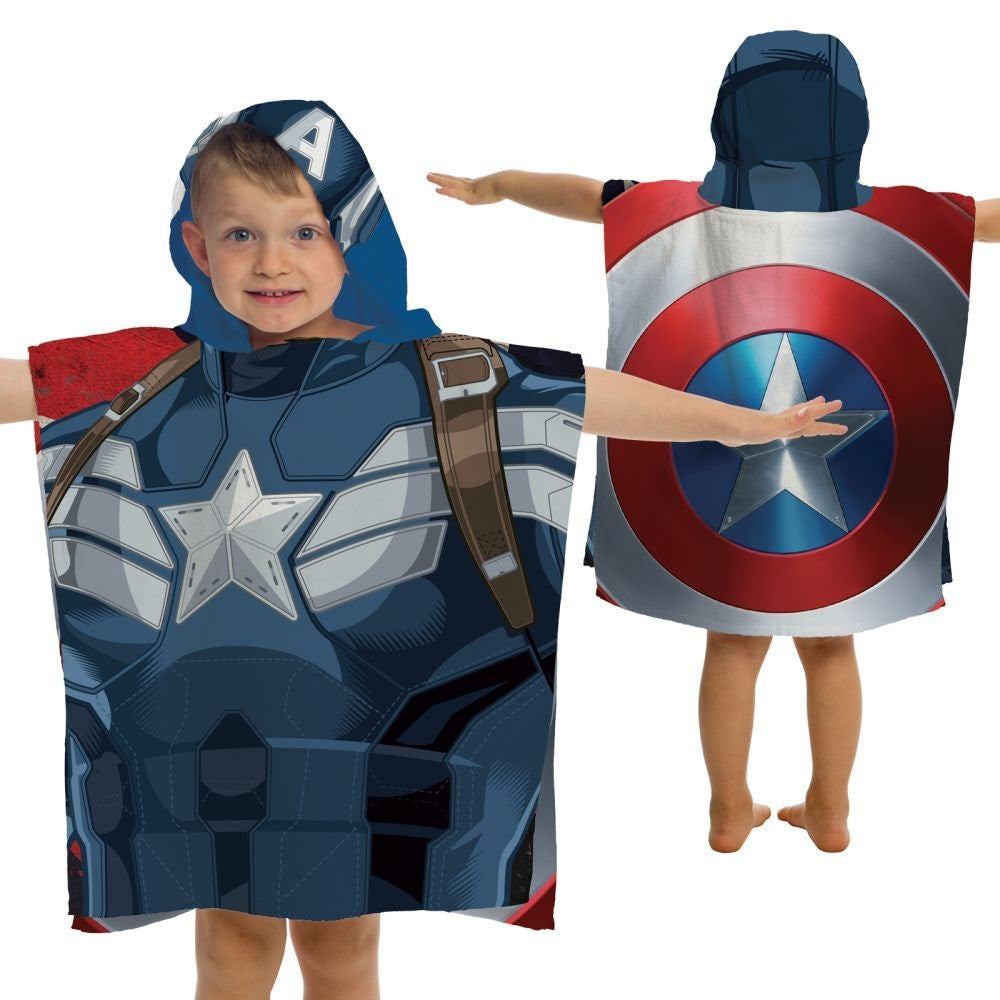 MARVEL Captain America Hooded Bath/Beach Poncho Towel