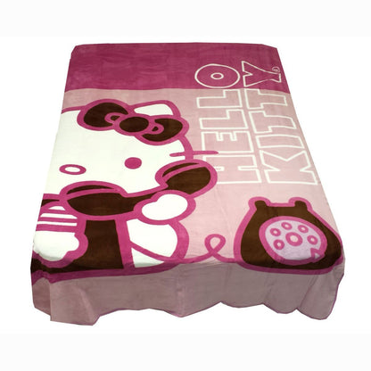 Hello Kitty "Ring Ring Telephone" Twin Blanket