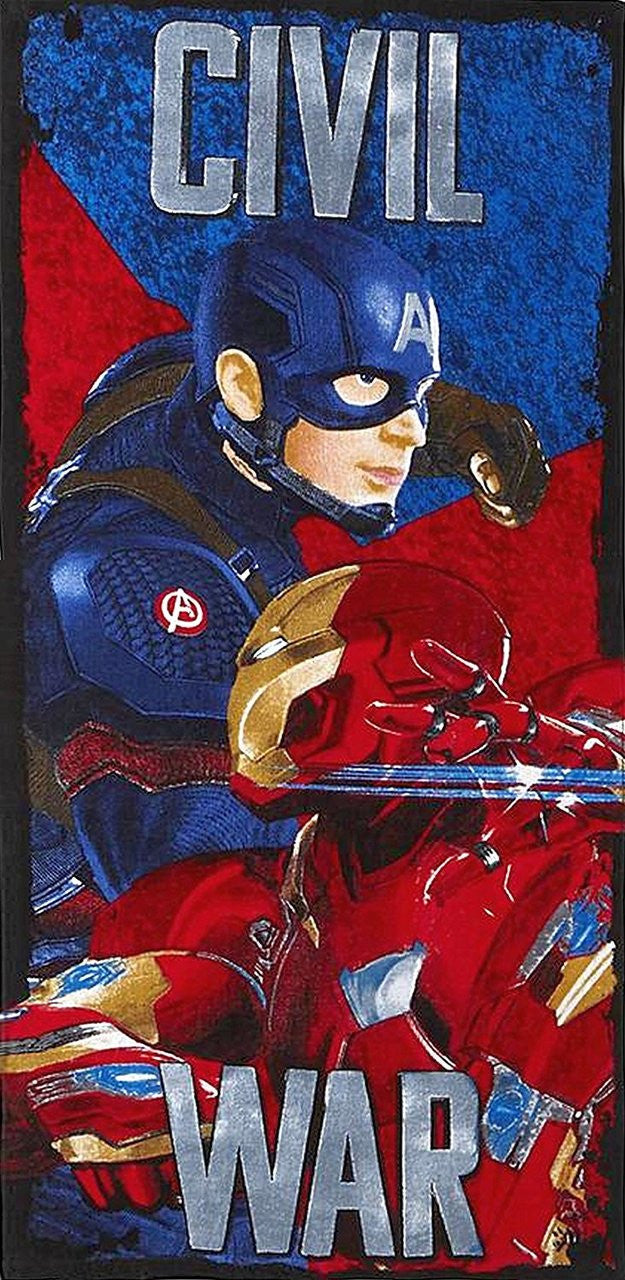 Captain America & Iron Man Civil War Beach Towel