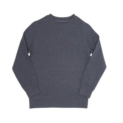 EVERYDAY KIDS Girls’ Fleece Charcoal Gray Crewneck Sweatshirt