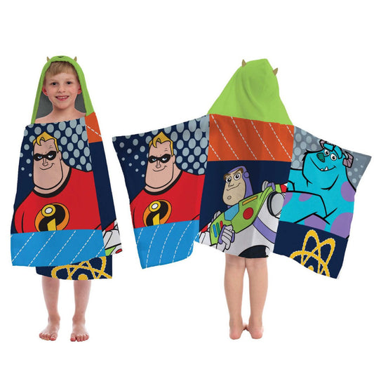 Disney Pixar Films Patchwork Hooded Towel 22" x 51"
