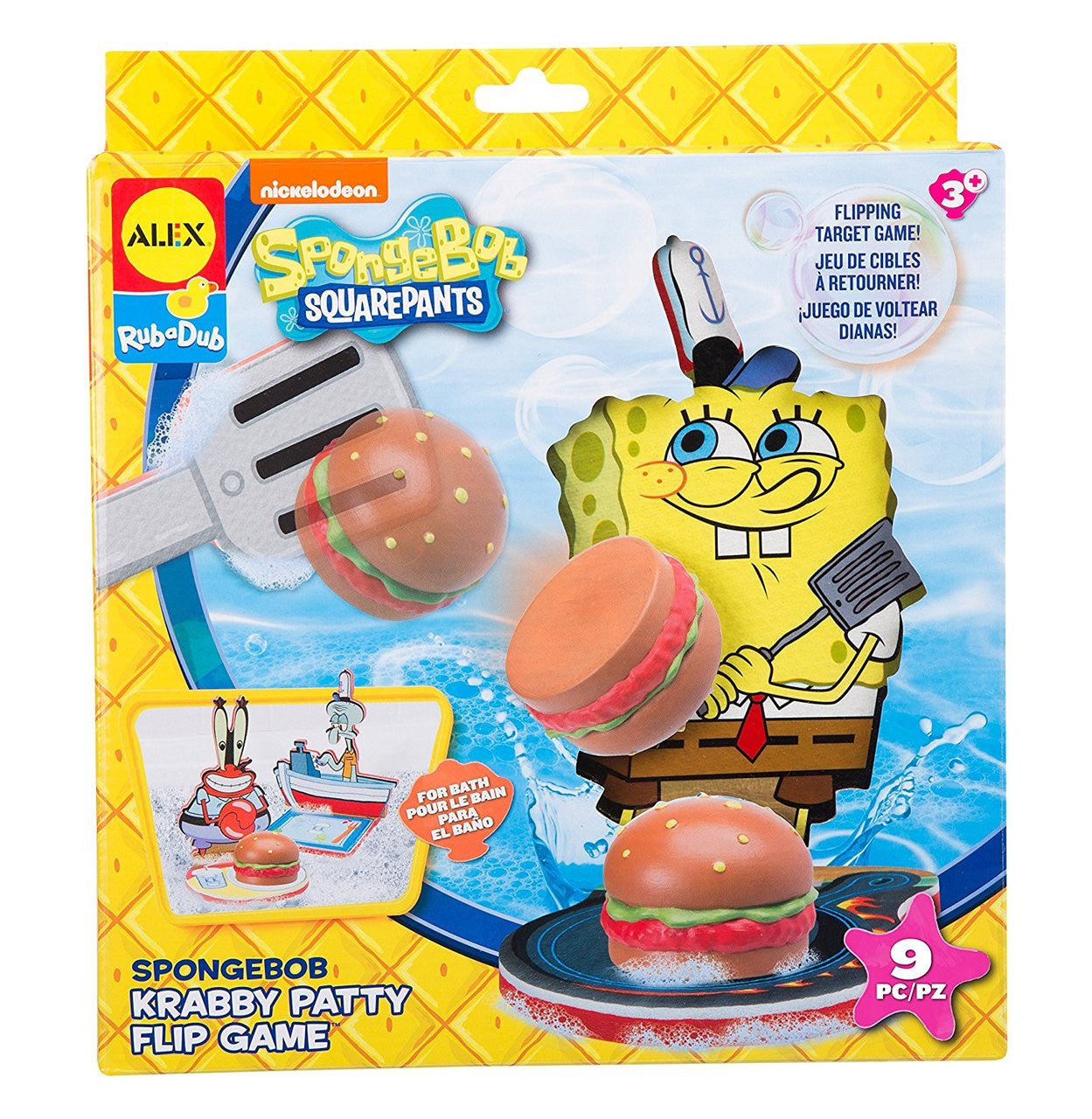 SpongeBob Krabby Patty Flip Game Bath Toy