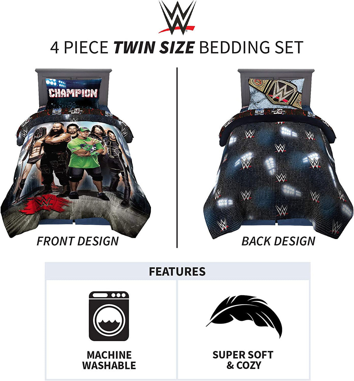 WWE Armageddon 4pc Twin Bed Set