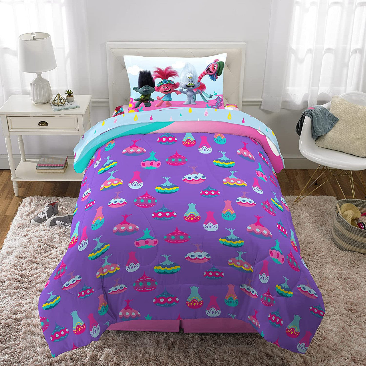 Trolls World Tour 4 Piece Twin size Bedding Set