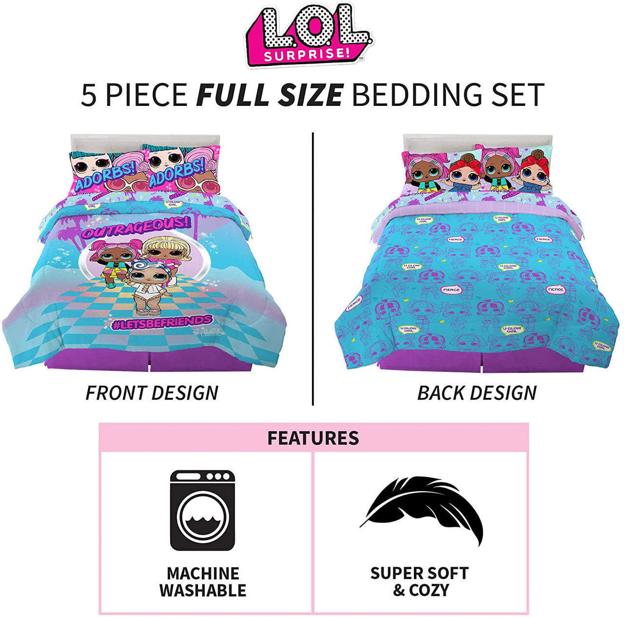 L.O.L Surprise Full Size Comforter Set
