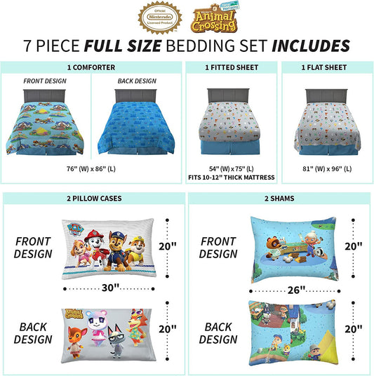 Animal Crossing 7 Pc Full Bed Set
