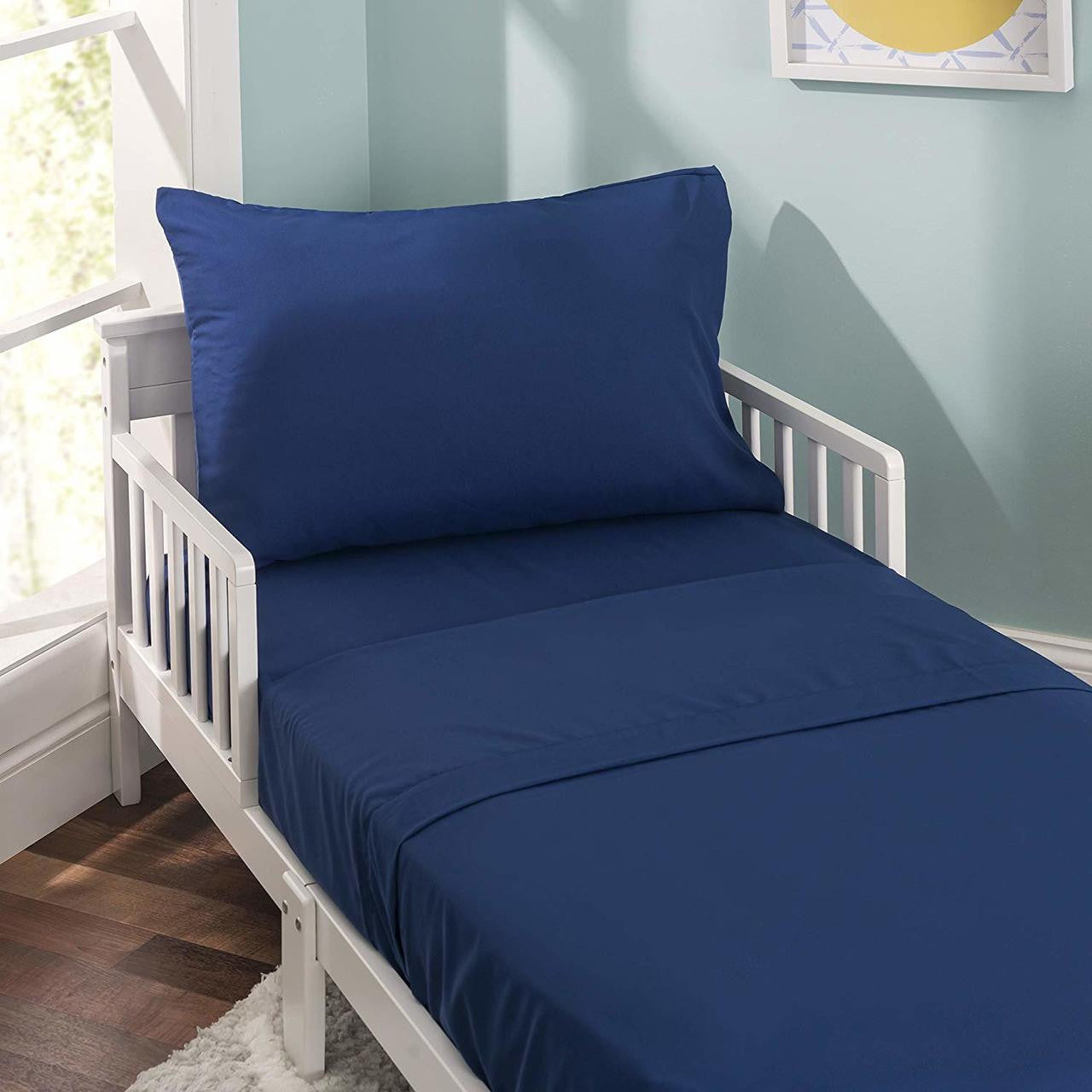 Everyday Kids 3 Piece Toddler Sheet Set - Solid Navy