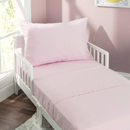 Everyday Kids 3 Piece Toddler Sheet Set - Solid Pink