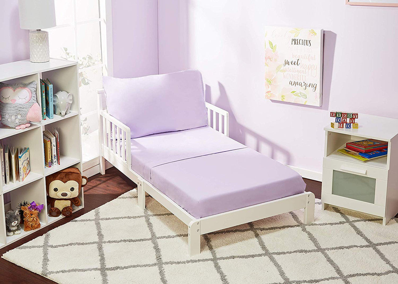 EVERYDAY KIDS 3 Piece Toddler Sheet Set - Solid Purple