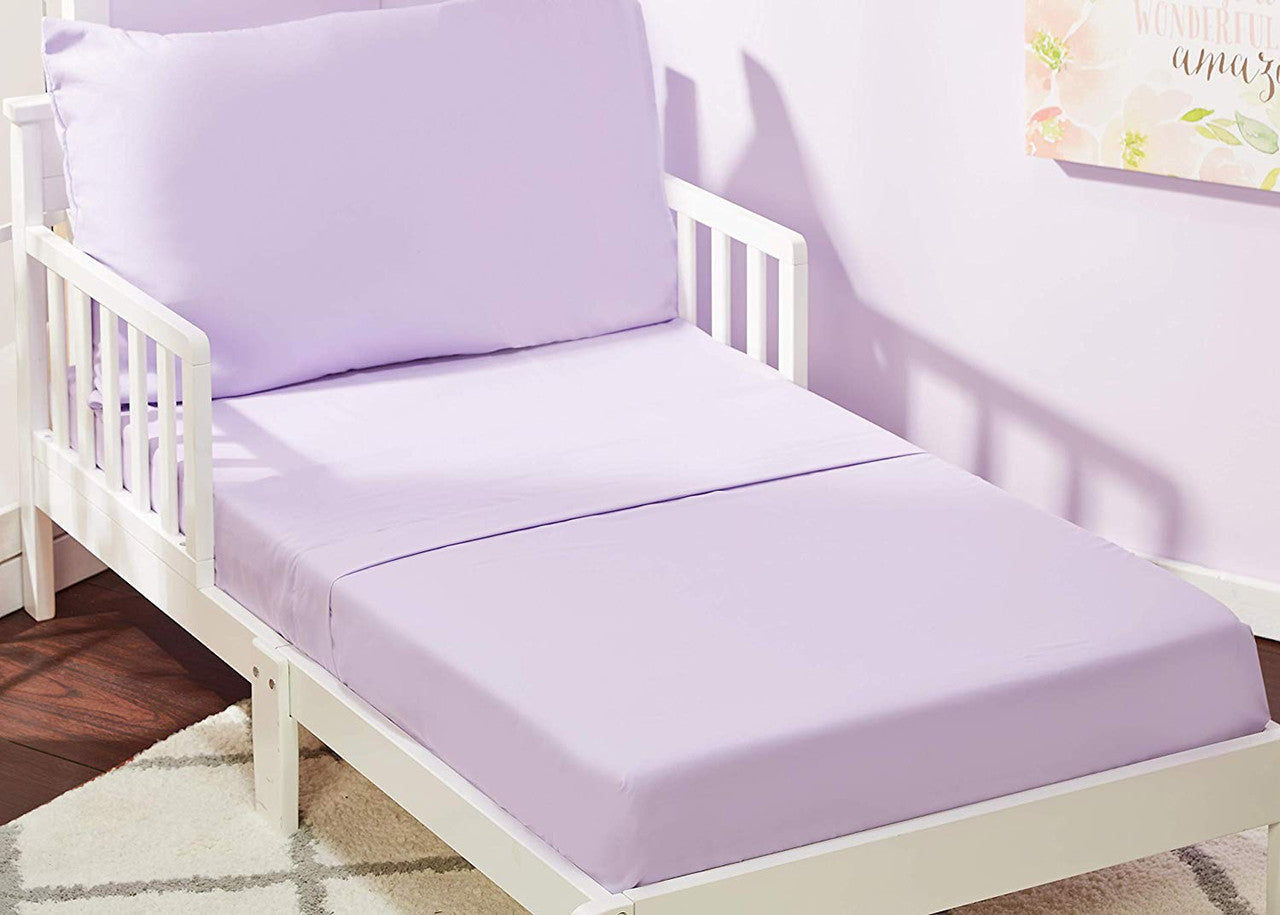 EVERYDAY KIDS 3 Piece Toddler Sheet Set - Solid Purple