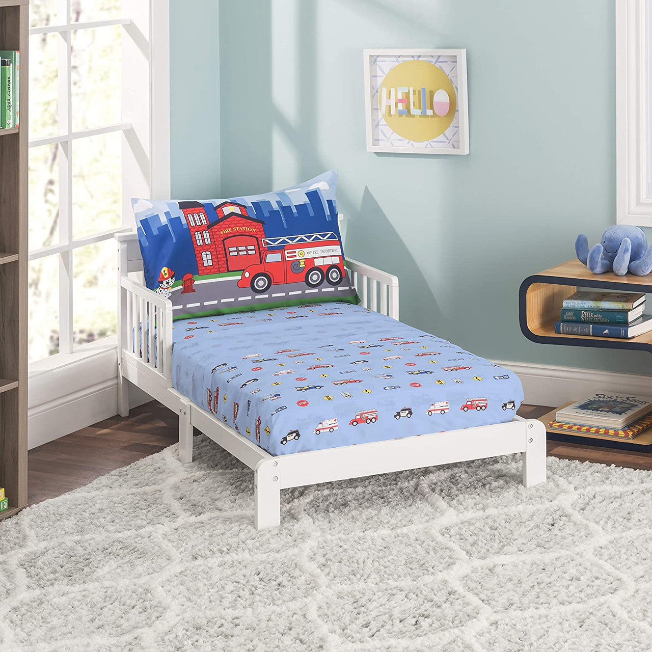 Everyday Kids 3-Piece Toddler Sheet Set - Police, Fire and Rescue